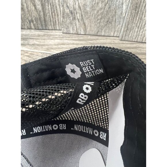 Rust Belt Nation Local Detroit Black Foil Snapback Trucker Hat Mesh RBN NWOT - Picture 8 of 8